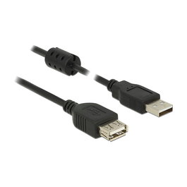 DeLOCK Cable de Extensión USB 2.0 Tipo A Macho a Hembra, 2 Metros, Negro - Verlängerungskabel