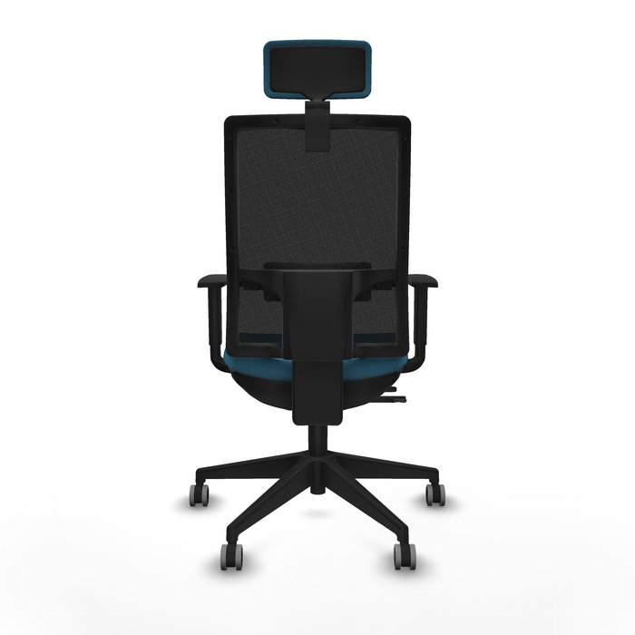 Silla de oficina Horna con mecanismo Sincro/Traslack tapizada con Tela color Verde petróleo y malla color Negro. Equipada con lumbar 1D, Brazos 1D, Cabecero 2D y Ruedas 65 mm parqué Silla de oficina Horna con mecanismo Sincro/Traslack tapizada con Tela color Verde petróleo y malla color Negro. Equipada con lumbar 1D, Brazos 1D, Cabecero 2D y Ruedas 65 mm parqué