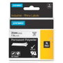 Dymo Rhino Cinta ID1-24 Negro sobre blanco, 24mm x 5,5m