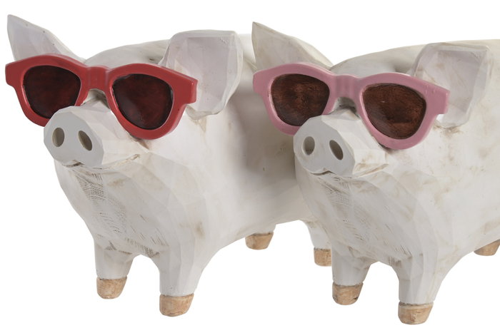 DKD Home Decor Figura de Cerdo en Resina Surtida Rosa, Rojo o Blanco DKD Home Decor Figura de Cerdo en Resina Surtida Rosa, Rojo o Blanco