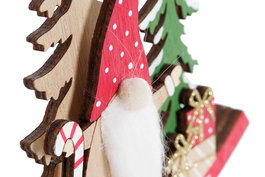 DKD Home Decor Figura Navidad Tradicional Rojo Verde Madera Gnomo 1.5 x 15 x 14 cm (12 Unidades)