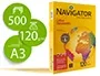 Navigator Papel DIN A3 120 gramos Paquete de 500 Hojas para Fotocopiadora, Impresión Inyección y Láser, Blanco
