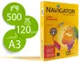 Navigator Papel DIN A3 120 gramos Paquete de 500 Hojas para Fotocopiadora, Impresión Inyección y Láser, Blanco