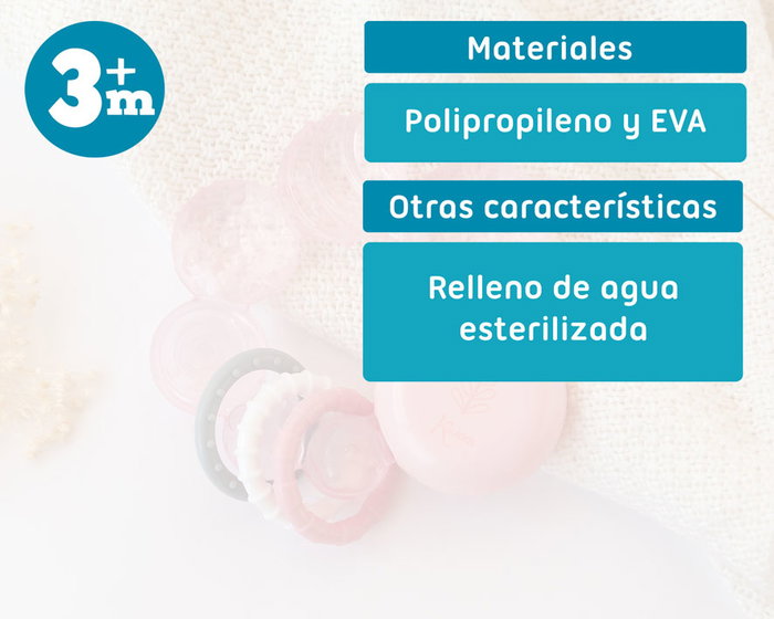 KioKids Mordedor de Frío Rosa para Bebés +3 Meses
