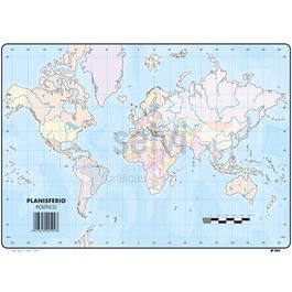Selvi Mapa Mudo Planisferio Político A4 -50U-