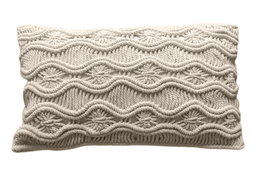 DKD Home Decor Cojín de Algodón con Macramé Hecho a Mano 50x30 cm