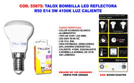 TALOX Bombilla LED Reflectora R50 E14 5W 4100K Luz Neutra