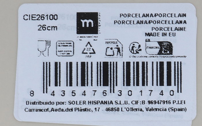 La Mediterranea Plato Llano Cies 26 cm Monaco (6 Unidades)