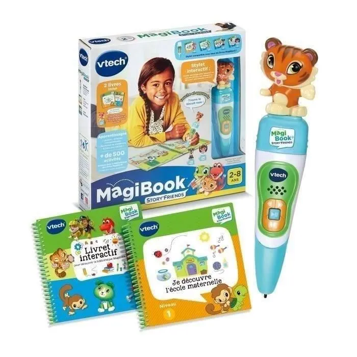 Vtech 3417766211057 Magibook Story'Friends - Paquete de Inicio (2 Libros Incluidos, Descubrir la Guardería) - Multicolor - Idioma Francés