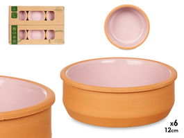 LA DEHESA Set 6 Cazuelas Barro 12 cm Rosa (Pieza: 11.5 x 11.5 x 4.5 cm) (Set de 8)