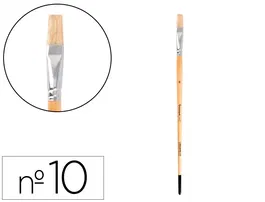 Liderpapel Pincel para Pintura al Óleo y Acrílica N 10 Punta Plana de Pelo de Cerda Certificado FSC