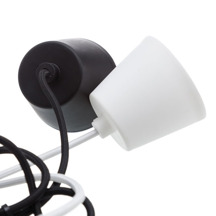 Portalámparas Colgante Negro Plástico 4,50 X 4,50 X 10 cm (Set de 5)