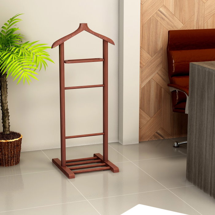 Hanah Home Beta Single - Mueble de Madera Maciza Estilo Rústico, Escandinavo y Country - Walnut