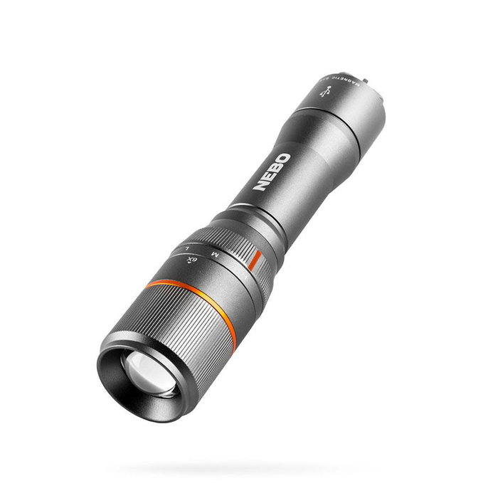 Nebo Linterna 1000 Lúmenes Recargable Nebo Davinci LED Negra Zoom X6 IP67 Hasta 20h