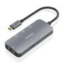 Aisens USB-C Dock 6 en 1 ASUC-6P019-GR con HDMI 4K, RJ45 y 3xUSB-A, Gris