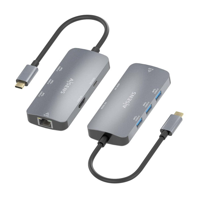 Aisens USB-C Dock 6 en 1 ASUC-6P019-GR con HDMI 4K, RJ45 y 3xUSB-A, Gris Aisens USB-C Dock 6 en 1 ASUC-6P019-GR con HDMI 4K, RJ45 y 3xUSB-A, Gris