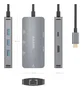 Aisens USB-C Dock 6 en 1 con HDMI 4K, RJ45 y 3xUSB-A, Gris