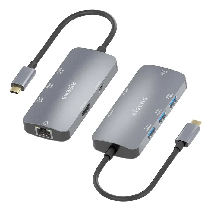 Aisens USB-C Dock 6 en 1 con HDMI 4K, RJ45 y 3xUSB-A, Gris Aisens USB-C Dock 6 en 1 con HDMI 4K, RJ45 y 3xUSB-A, Gris