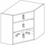 AUCUNE Mueble alto de esquina MODENA - 89 x 89 cm - Roble artesanal y negro mate
