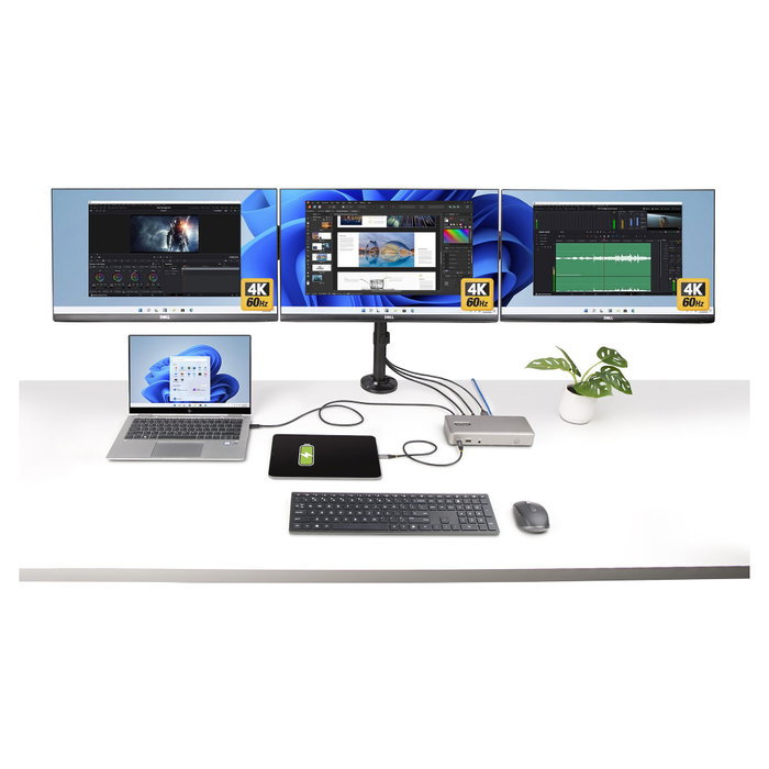 StarTech.com Docking Station USB4 para 3 Monitores 4K60, Gris