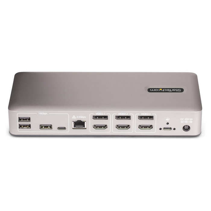 StarTech.com Docking Station USB4 para 3 Monitores 4K60, Gris
