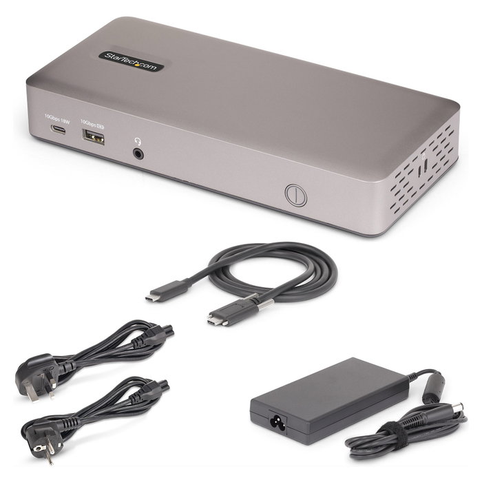 StarTech.com Docking Station USB4 para 3 Monitores 4K60, Gris