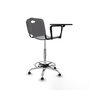Taburete Robledo con mecanismo Giratorio de PVC color Gris claro. Equipado con Base cromada, No aplicay Topes