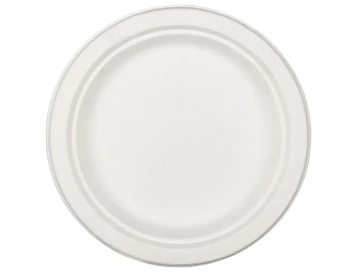 Nupik Plato de Fibra de Caña de Azúcar Blanco 17 cm Diámetro Paquete de 50 Unidades