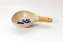 DKD Home Decor Cuenco de Gres y Bambú Floral Asa Azul y Beige 25x15x6 cm (4 piezas)
