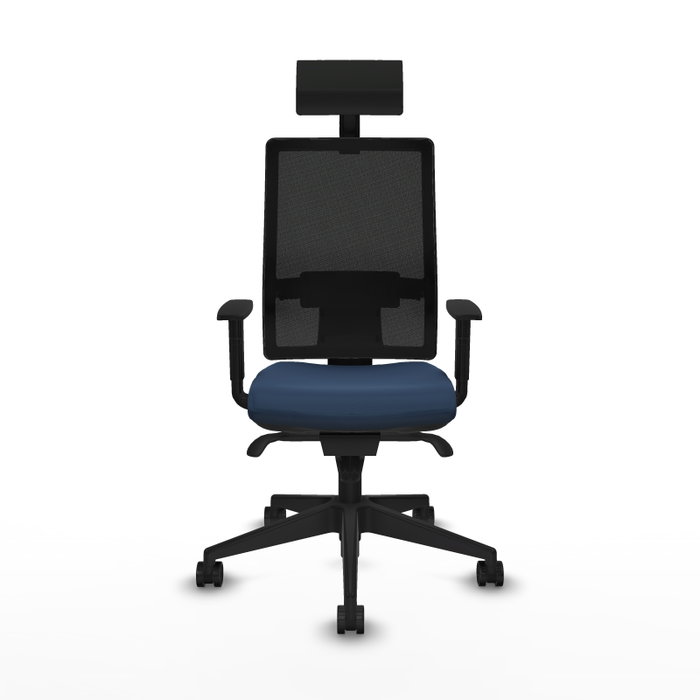 PIQUERAS Y CRESPO Silla de oficina Horna con Mecanismo Sincro Azul Marino y Negro