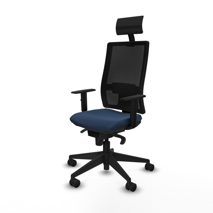 PIQUERAS Y CRESPO Silla de oficina Horna con Mecanismo Sincro Azul Marino y Negro