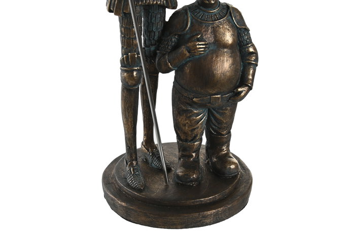 DKD Home Decor Figura de Resina Quijote y Sancho Cobrizo