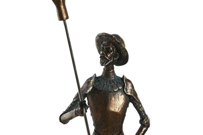 DKD Home Decor Figura de Resina Quijote y Sancho Cobrizo