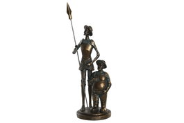 DKD Home Decor Figura de Resina Quijote y Sancho Cobrizo
