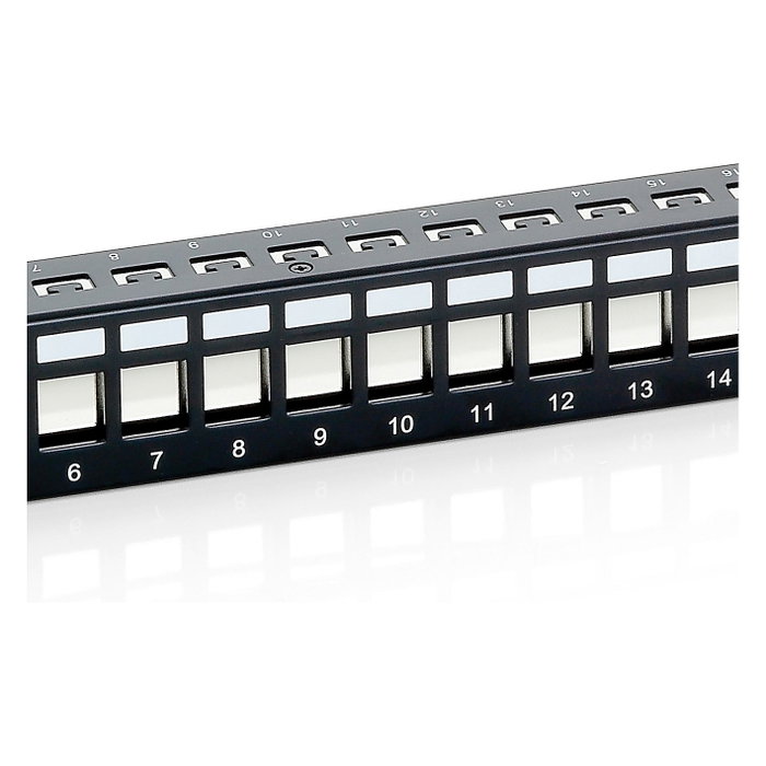 EQUIP Patchpanel 24x Cat6 19" FTP 1HE Keystone Montage sw