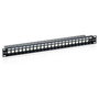 EQUIP Patchpanel 24x Cat6 19" FTP 1HE Keystone Montage sw