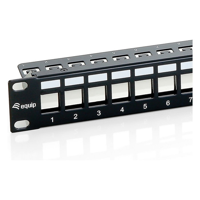 EQUIP Patchpanel 24x Cat6 19" FTP 1HE Keystone Montage sw
