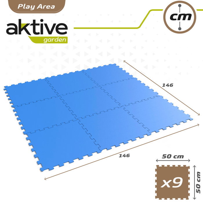 Aktive Suelo protector de goma EVA Azul, 9 piezas Aktive Suelo protector de goma EVA Azul, 9 piezas