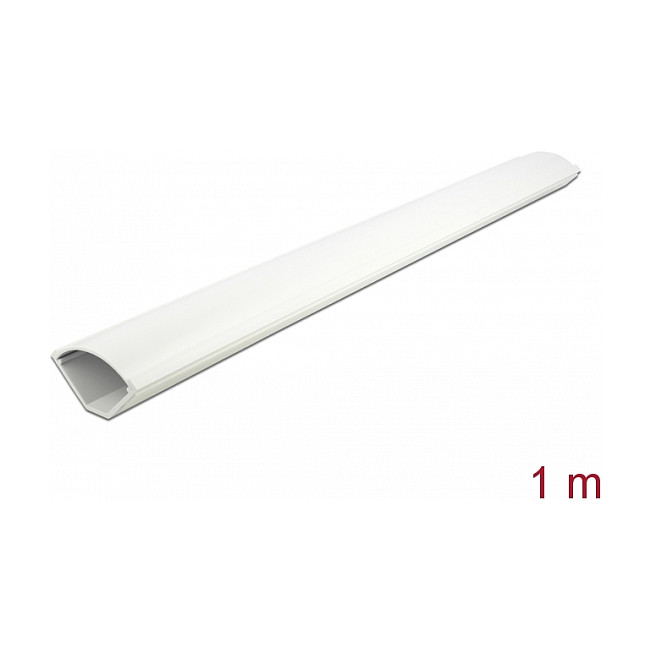 DeLOCK Conducto de Esquina 56 x 32 mm, Largo 1 m, PVC Autoadhesivo, Color Blanco, 1 pieza