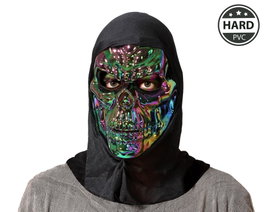 Atosa Máscara Calavera Multicolor Metalizada con Capucha Negra