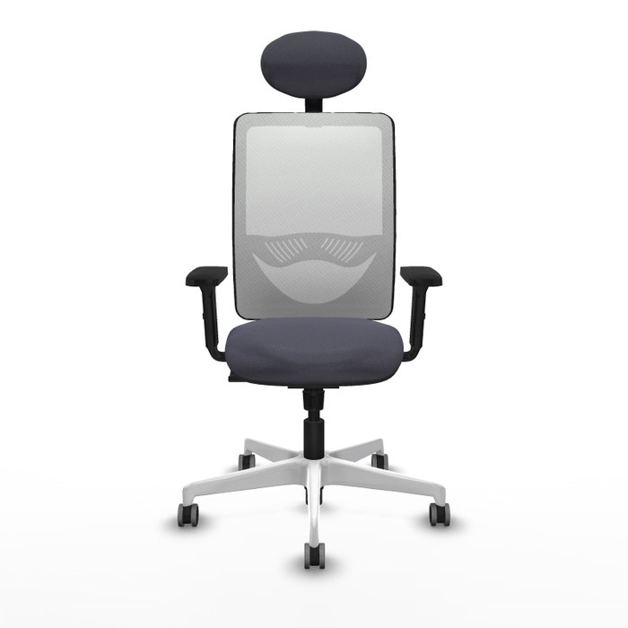 PIQUERAS Y CRESPO Silla de oficina Zulema con mecanismo Sincro, Gris oscuro y Blanco PIQUERAS Y CRESPO Silla de oficina Zulema con mecanismo Sincro, Gris oscuro y Blanco