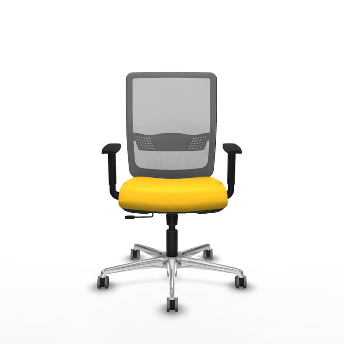 PIQUERAS Y CRESPO Silla de oficina Haches con mecanismo Sincro/Traslack, Amarillo y Gris PIQUERAS Y CRESPO Silla de oficina Haches con mecanismo Sincro/Traslack, Amarillo y Gris