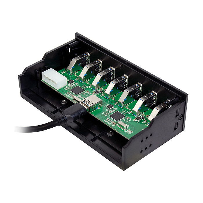 Logilink Hub USB 3.0 de 7 Puertos Interno de 5.25" con Puerto de Carga Rápida