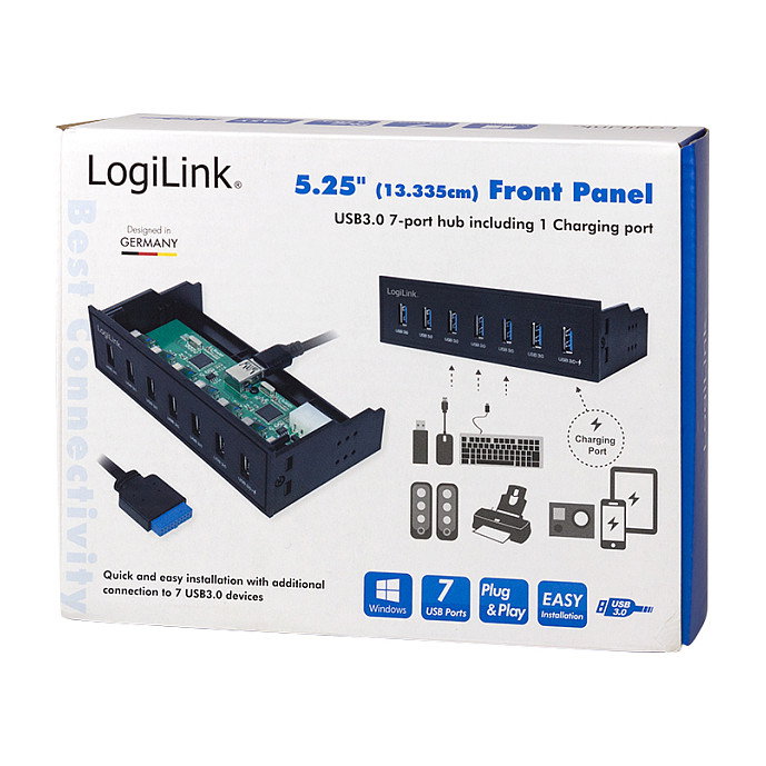 LogiLink UA0342 Hub USB 3.2 Gen 1 de 7 puertos con carga rápida LogiLink UA0342 Hub USB 3.2 Gen 1 de 7 puertos con carga rápida