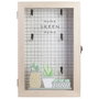 Home Deco Factory Good Deal Caja Llaves Madera con 6 Ganchos y Tapa de Cristal 19,5x5x30 cm