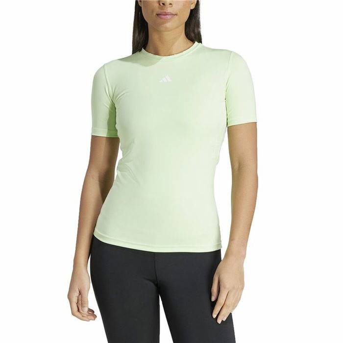 Camiseta de Manga Corta Mujer Adidas Essentials Techfit Train Verde limón Verde Claro
