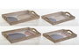 DKD Home Decor Set de 2 Bandejas Modernas de MDF 40,6x30x6 cm Surtido de Colores de Azul y Beige de 2 piezas de MDF