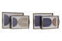 DKD Home Decor Set de 2 Bandejas Modernas de MDF 40,6x30x6 cm Surtido de Colores de Azul y Beige de 2 piezas de MDF