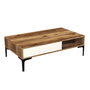 Hanah Home Mesa de Centro Estilo Industrial Walnut, Cream - 105x60x32.6cm
