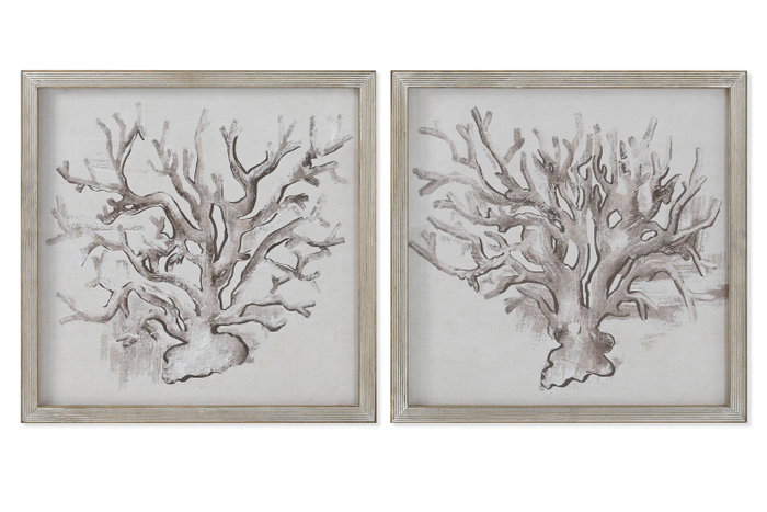 DKD Home Decor Set de 4 Cuadros de Cristal y MDF 50x50 cm Coral Surtido DKD Home Decor Set de 4 Cuadros de Cristal y MDF 50x50 cm Coral Surtido